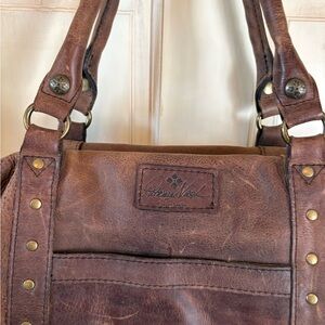 Patricia Nash Distressed Brown Leather Handbag